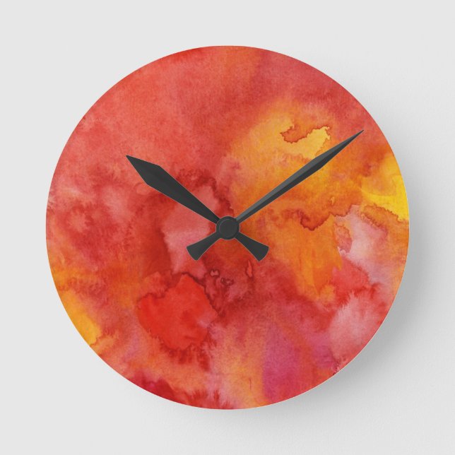 Watercolor painting background. round clock (Front)