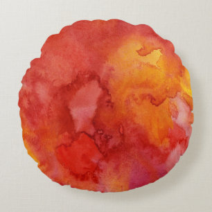 Watercolor painting background. round cushion