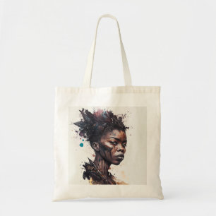 Watercolor Painting, Beautiful African Tribe Women Tote Bag