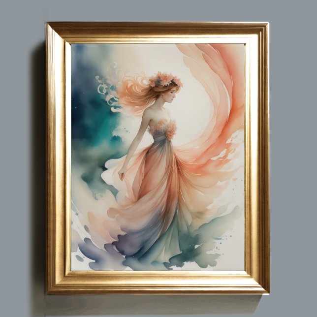 Watercolor Painting Beautiful Water Nymph Poster (Creator Uploaded)