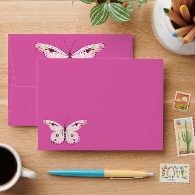 Watercolor Painting Butterfly 2 Envelope (Desk)
