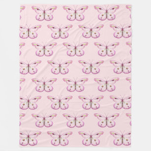 Watercolor Painting Butterfly 2a Fleece Blanket