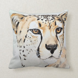 Watercolor Painting Cheetah Cushion