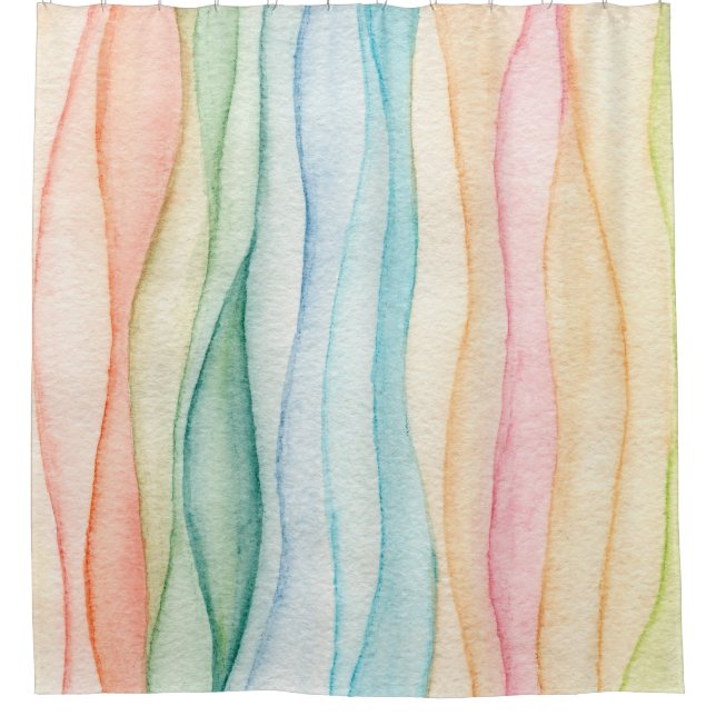 Watercolor painting colourful painting shower curtain (Front)