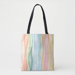 Watercolor painting colourful painting tote bag
