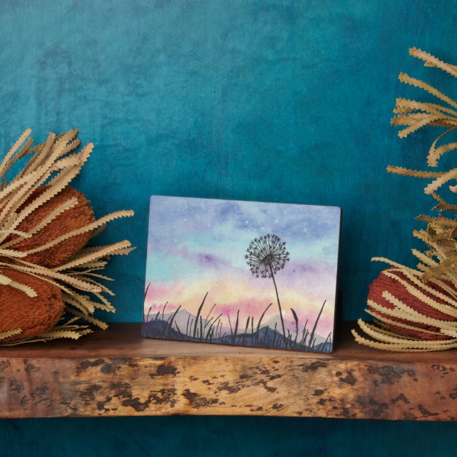 Watercolor Painting Dandelion Plaque (Side)