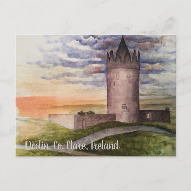 Watercolor Painting, Doolin, Co. Clare Postcard (Front)