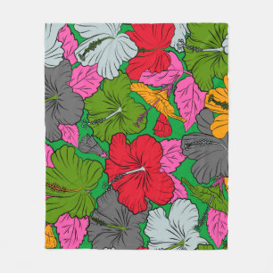 Watercolor painting effect, of yellow, green and g fleece blanket