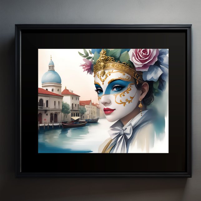 Watercolor Painting Female Venetian Mask II Poster (Creator Uploaded)