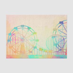 Watercolor Painting Ferris Wheel Fairground Art Tissue Paper