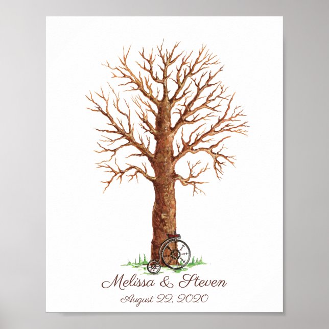 Watercolor Painting Fingerprint Tree Poster (Front)