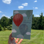 Watercolor Painting Hot Air Balloons Birthday Holiday Card<br><div class="desc">A watercolor style illustration of a three hot air balloons illustrates this birthday card. This gender neutral graphic is suitable for men or women. The inside message on this greeting card can be customised with your own greeting to create a special personalised card.</div>