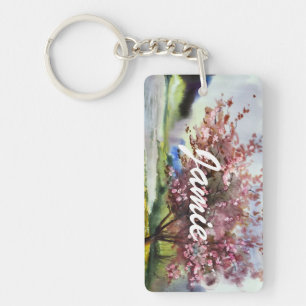 Watercolor Painting Landscape Key Ring