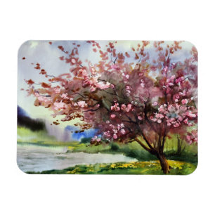 Watercolor Painting Landscape Magnet