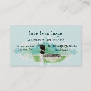 Watercolor Painting Loon, Wilderness Bird Business Card