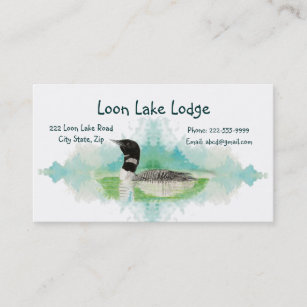 Watercolor Painting Loon, Wilderness Bird Business Card