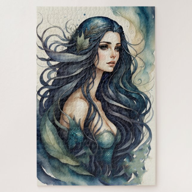 Watercolor Painting Mermaid Jigsaw Puzzle (Vertical)