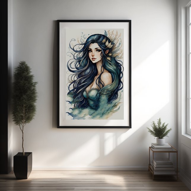 Watercolor Painting Mermaid Poster (Creator Uploaded)
