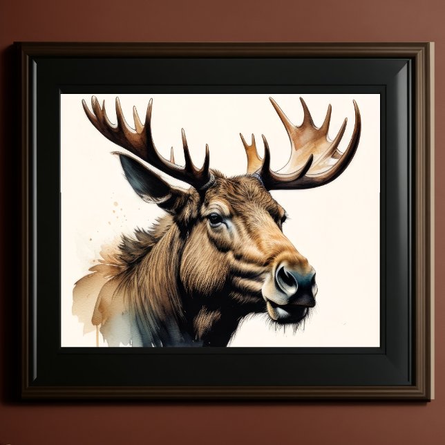 Watercolor Painting Moose 5:4 Poster (Creator Uploaded)
