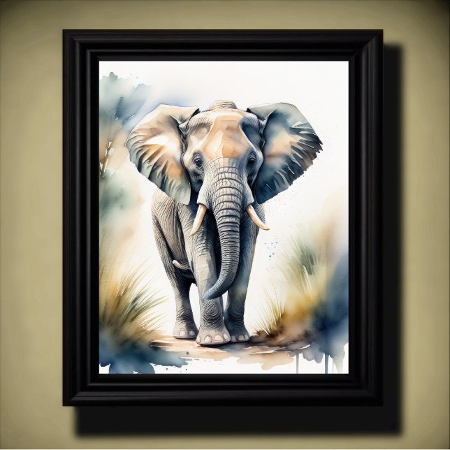 Watercolor Painting of a Elephant 5:4 Poster (Creator Uploaded)