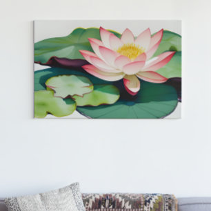 Watercolor Painting Of A Lotus Flower Poster
