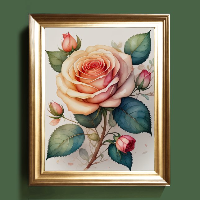 Watercolor Painting of a Rose Pink II Poster (Creator Uploaded)