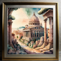 Watercolor Painting of Ancient Rome II