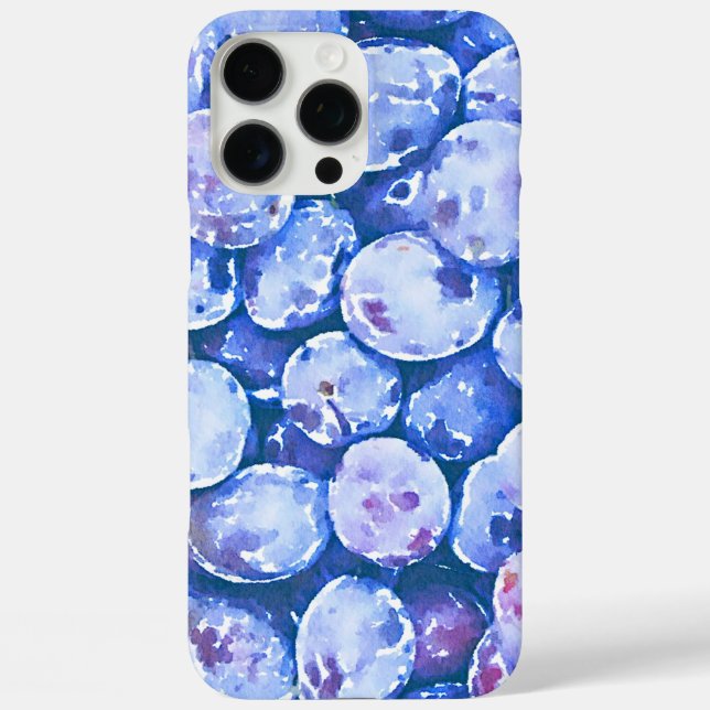 Watercolor Painting of Blue Plums Case-Mate iPhone Case (Back)