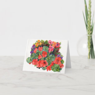 watercolor painting of bright flowers card