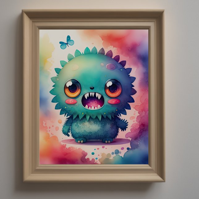 Watercolor Painting of Chibi Monster Poster (Creator Uploaded)