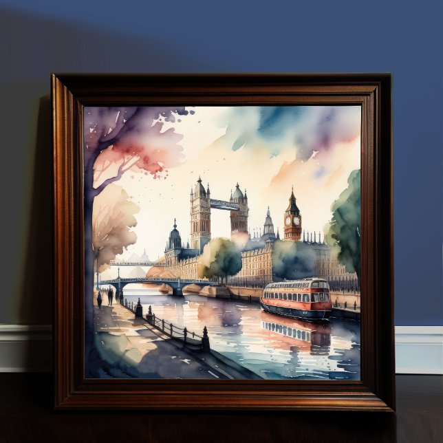 Watercolor Painting of Cityscape London England Poster (Creator Uploaded)
