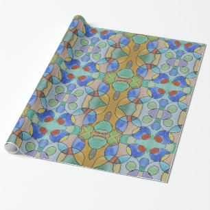 Watercolor Painting of Colourful Circles, Kids Art Wrapping Paper