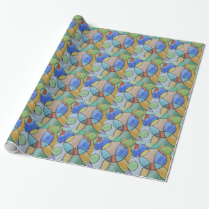 Watercolor Painting of Colourful Circles, Kids Art Wrapping Paper