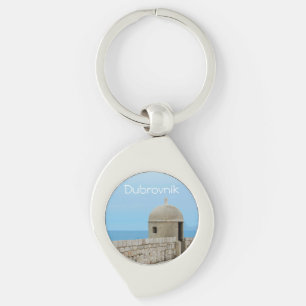 Watercolor painting of Dubrovnik city wall Key Ring