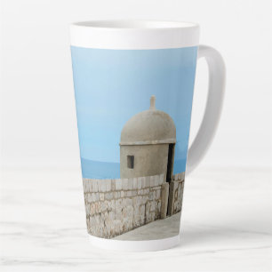 Watercolor painting of Dubrovnik city wall Latte Mug