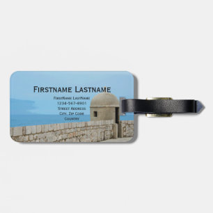 Watercolor painting of Dubrovnik city wall Luggage Tag