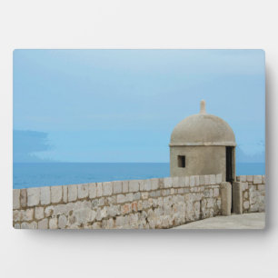 Watercolor painting of Dubrovnik city wall Plaque
