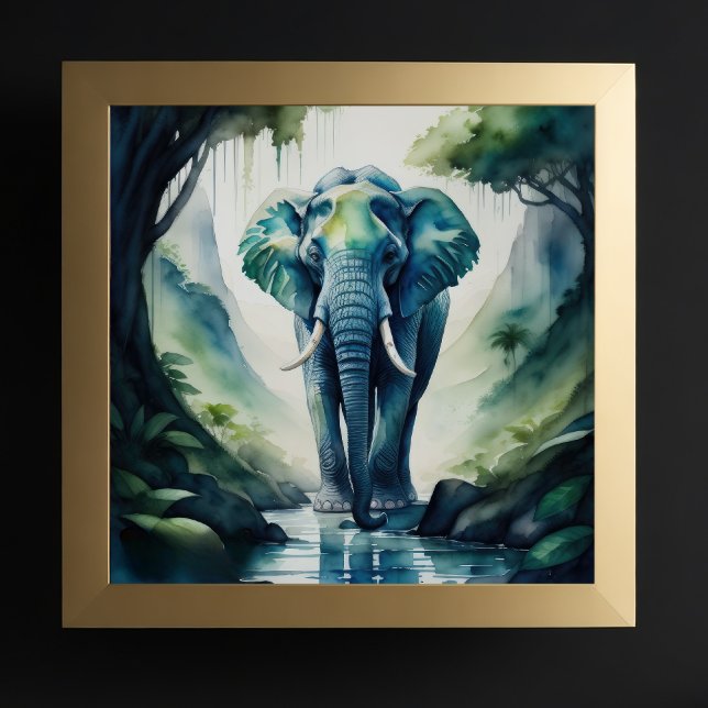 Watercolor Painting of Elephant 1:1 Poster (Creator Uploaded)