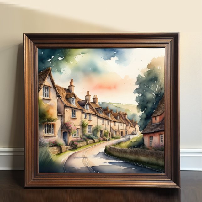 Watercolor Painting of English Cotswolds Poster (Creator Uploaded)