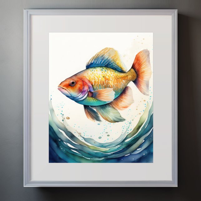 Watercolor Painting of Fish Poster (Creator Uploaded)