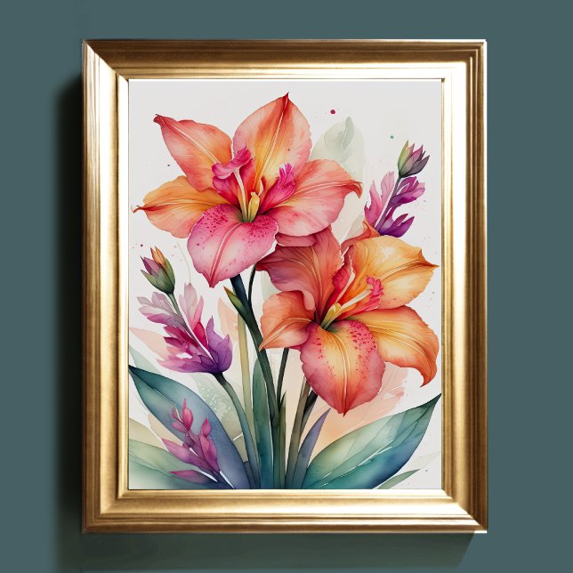 Watercolor Painting of Gladiolas V Poster (Creator Uploaded)