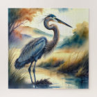 Watercolor Painting of Great Blue Heron