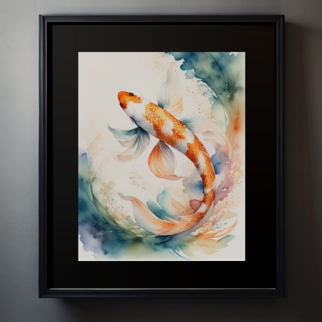 Watercolor Painting of Koi Fish Poster (Creator Uploaded)