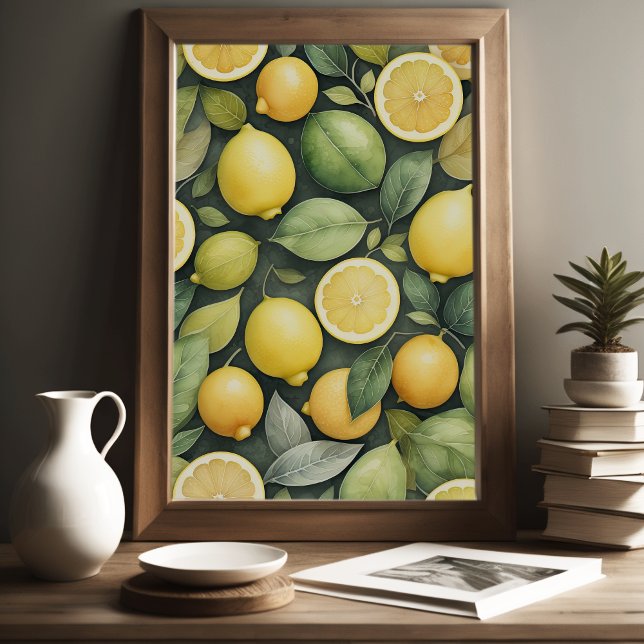 Watercolor Painting of Lemons Poster (Creator Uploaded)
