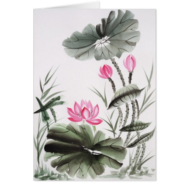 Watercolor Painting Of Lotus Flower (Front)