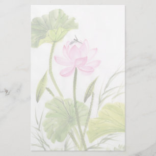 Watercolor Painting Of Lotus Flower 2 Stationery