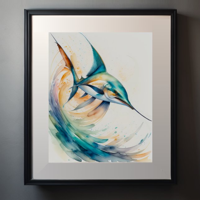 Watercolor Painting of Marlin Poster (Creator Uploaded)