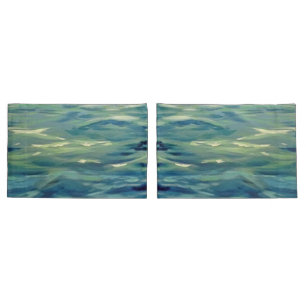 Watercolor Painting Of Ocean Waves Pillowcase
