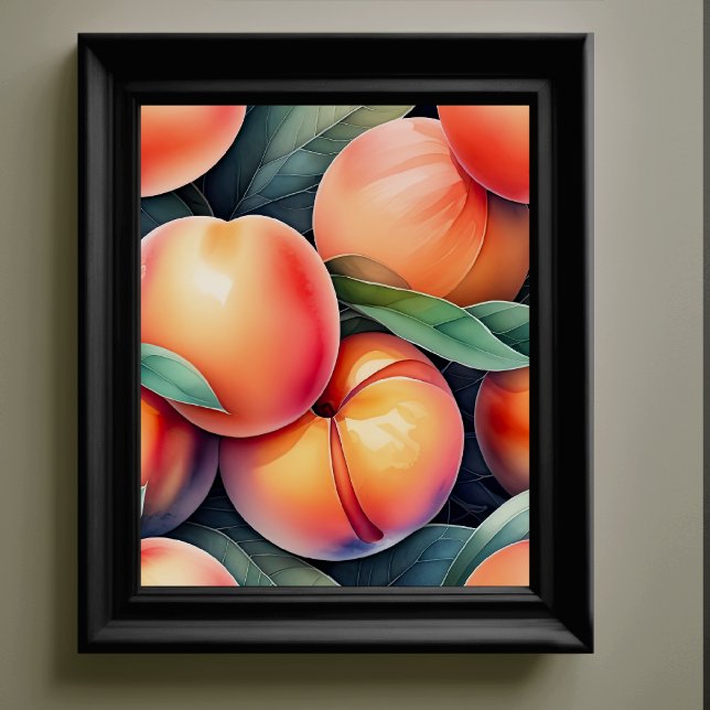 Watercolor Painting of Peaches Poster (Creator Uploaded)