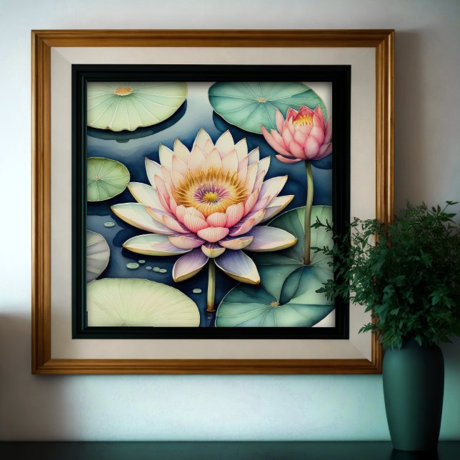 Watercolor Painting of Water Lily Poster (Creator Uploaded)